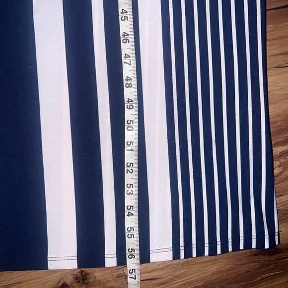 Blue White Striped Maxi Dress Sleeveless Stretchy Long Summer Dress Size Medium - Picture 9 of 12